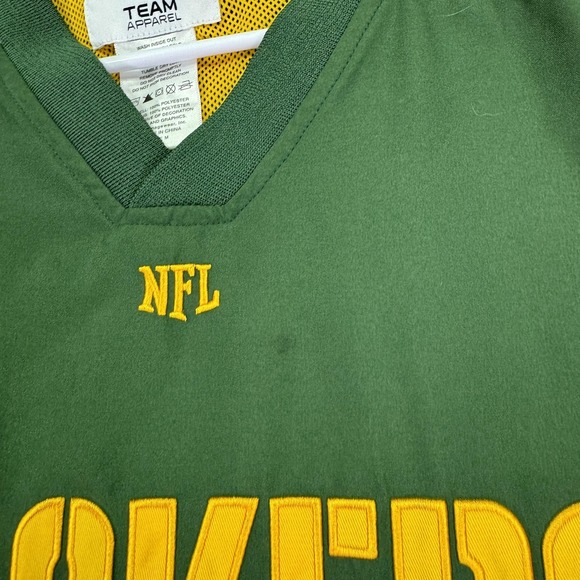 Green Bay Packers Jacket Mens Medium Green NFL Football Team Apparel Pullover - Picture 7 of 8